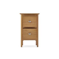 Bath Oak Narrow Two Drawer Bedside