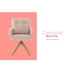 Cotswold Fabric Dining Chair in Blush Pink