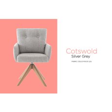 Cotswold Fabric Dining Chair in Silver Grey Cotswold Fabric Dining Chair in Silver Grey