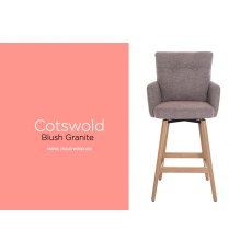 Cotswold Fabric Bar Counter Stool in Blush Granite (Pair)
