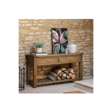 Gallery Direct Hardwick Smoked Oak 2 Drawer Console Table