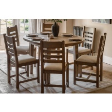 Gallery Direct Hardwick Smoked Oak Round Ext 110-145cm Dining Table