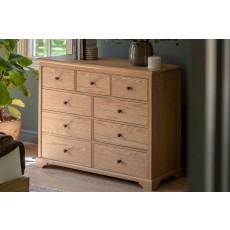 Gallery Direct Malvern Natural Oak 9 Drawer Chest of Drawers