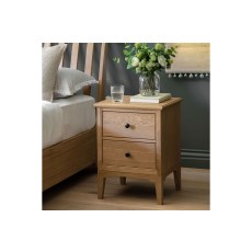 Gallery Direct Malvern Natural Oak 2 Drawer Bedside Table