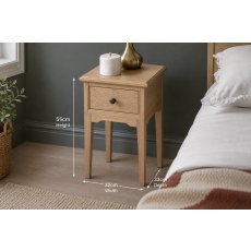 Gallery Direct Malvern Natural Oak 1 Drawer Bedside Table