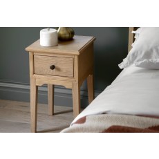 Gallery Direct Malvern Natural Oak 1 Drawer Bedside Table