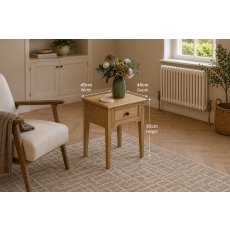 Gallery Direct Malvern Natural Oak 1 Drawer Side Table