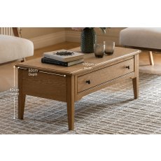 Gallery Direct Malvern Natural Oak 1 Drawer Coffee Table