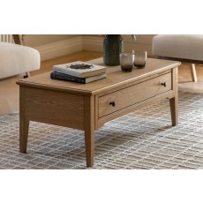 Gallery Direct Malvern Natural Oak 1 Drawer Coffee Table