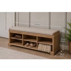 Gallery Direct Malvern Natural Oak Hall Bench
