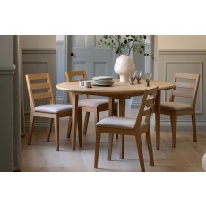 Gallery Direct Malvern Natural Oak Round Extending 100-155cm Dining Table