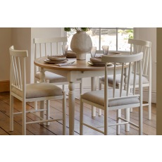 Gallery Direct Eton Painted White Round Ext 110-150cm Dining Table