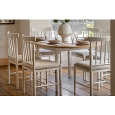 Gallery Direct Eton Painted White Round Ext 110-150cm Dining Table