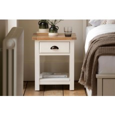 Gallery Direct Eton Painted White 1 Drawer Bedside Table
