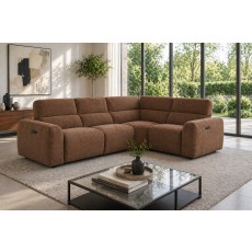Summer 5 Seater Corner Sofa with Power Recliner and Headrest