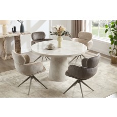 Vida Living Apollo Marble 130cm Round Dining Table Set & 4 Chairs Vida Living Apollo Marble 130cm Round Dining Table Set & 4 Chairs