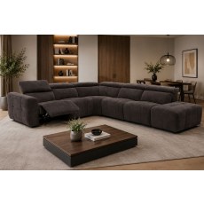 Monaco 6 Seater Corner Sofa with Power Recliner and Headrest