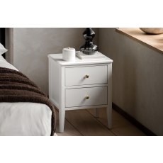 Gallery Direct Acton White 2 Drawer Bedside Table