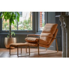 Gallery Direct Fabien Lounger Chair in Ochre Soft Fabric