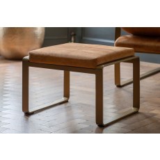 Gallery Direct Fabien Footstool in Ochre Soft Fabric