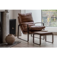 Gallery Direct Fabien Lounger Chair in Brown Leather