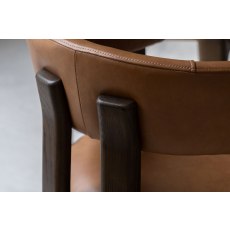 Gallery Direct Onda Walnut Dining Chair in Brown Leather