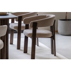 Gallery Direct Onda Walnut Dining Chair in Natural Fabric