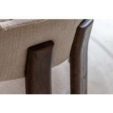 Gallery Direct Onda Walnut Dining Chair in Natural Fabric