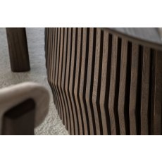 Gallery Direct Onda Walnut Ext 200-250cm Oval Dining Table Set & 6 Natural Chairs