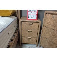Ex-Display Truro - Atauro Reclaimed Wood Small 3 Drawer Bedside Table