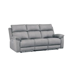 Blaine 3 Seater Electric Recliner Sofa in Greige Fabric