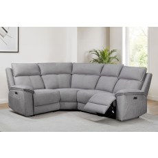 Blaine 4 Seater Electric Recliner Corner Sofa in Greige Fabric