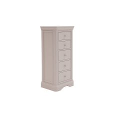 Mabel Wooden 5 Drawer Chest in Painted Taupe Finish