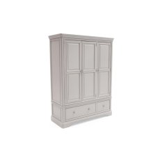 Mabel Wooden 3 Door Wardrobe in Painted Taupe Finish