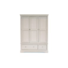 Mabel Wooden 3 Door Wardrobe in Painted Taupe Finish