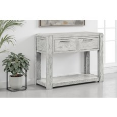 Amsterdam Washed Grey Oak 2 Drawer Console Table