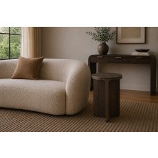 California Dark Oak Round Side Table