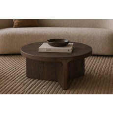 California Dark Oak Round Coffee Table