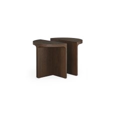 California Dark Oak Half Moon Nest of Tables