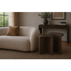 California Dark Oak Half Moon Nest of Tables