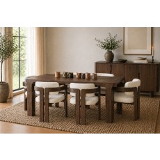 California Dark Oak Large Extending Dining Table