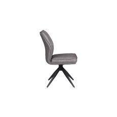 Deigo 180° Swivel Dining Chair in Charcoal PU Leather