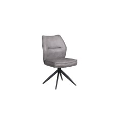 Deigo 180° Swivel Dining Chair in Charcoal PU Leather