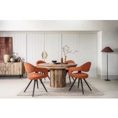 Nixon Reclaimed Wood 135-185cm Round Extending Dining Table Nixon Reclaimed Wood 135-185cm Round Extending Dining Table