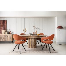 Nixon Reclaimed Wood 135-185cm Round Extending Dining Table