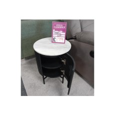 Ex-Display St Austell - Lucas Black Slatted Wood Cupboard with Marble Top