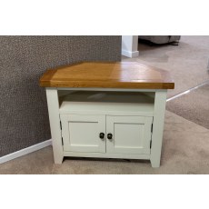 Ex-Display Liskeard - Wexford Painted Oak White Corner TV Unit Ex-Display Liskeard - Wexford Painted Oak White Corner TV Unit
