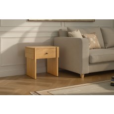 Como Oak Side Lamp Table with Drawer