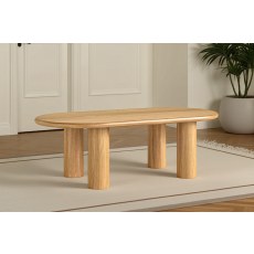 Como Oak Oval Coffee Table