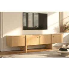 Como Oak 210cm Wide TV Unit